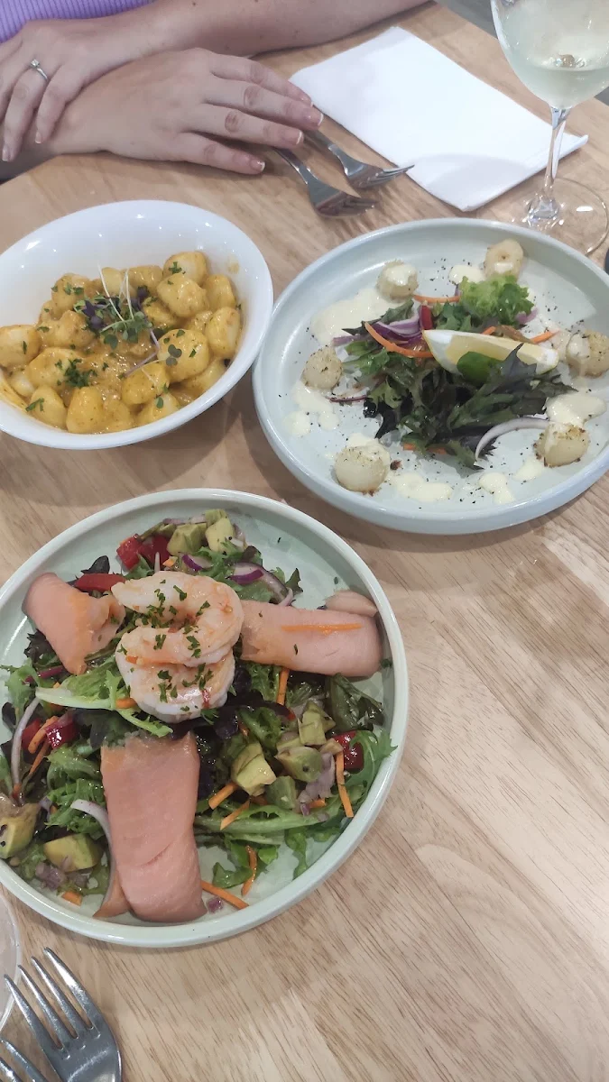 Salmon Salad Gnocchi and Baby Scalops