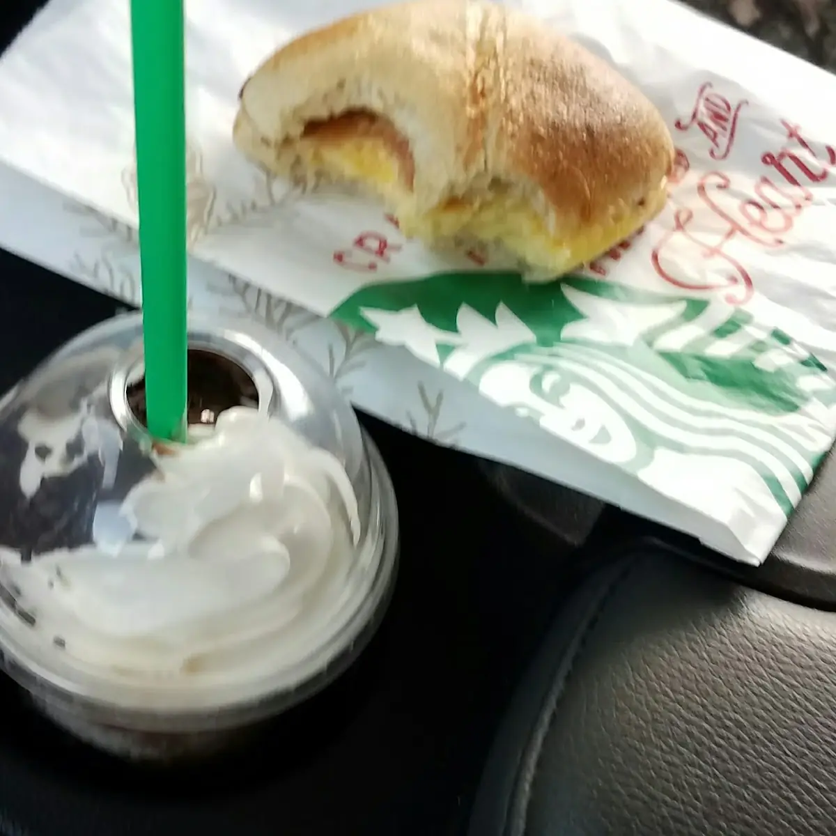 Vanilla Bean Frappuccino & Bacon Egg & Cheese Yumm