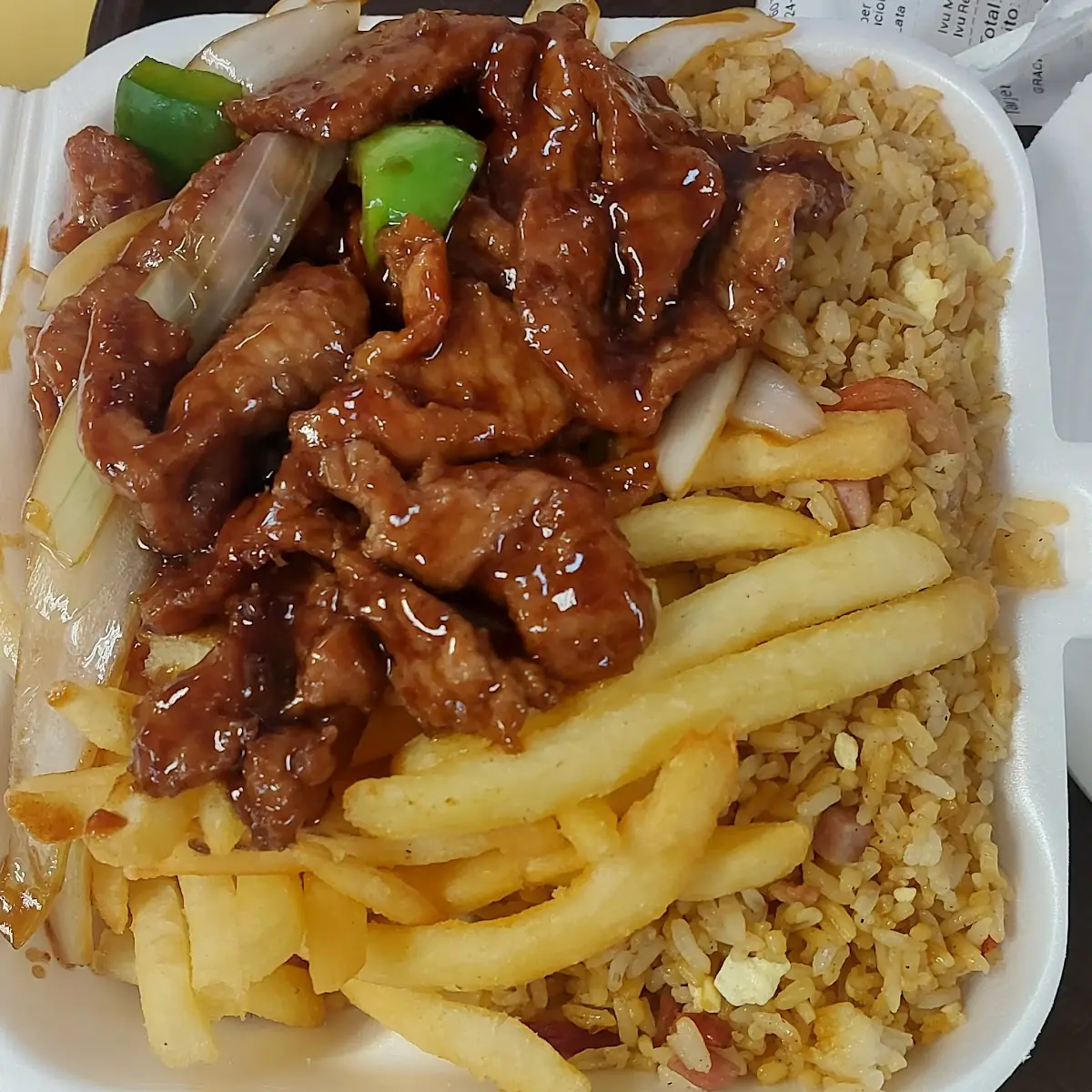 Pepper Steak with Fried Rice