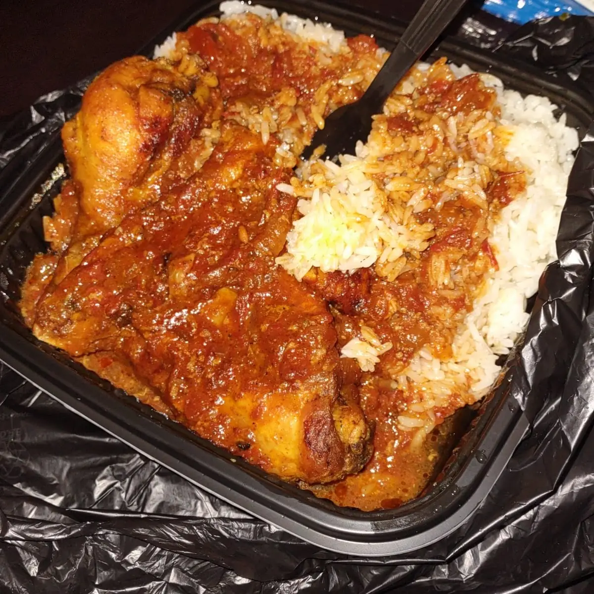Fries and Stew Chicken