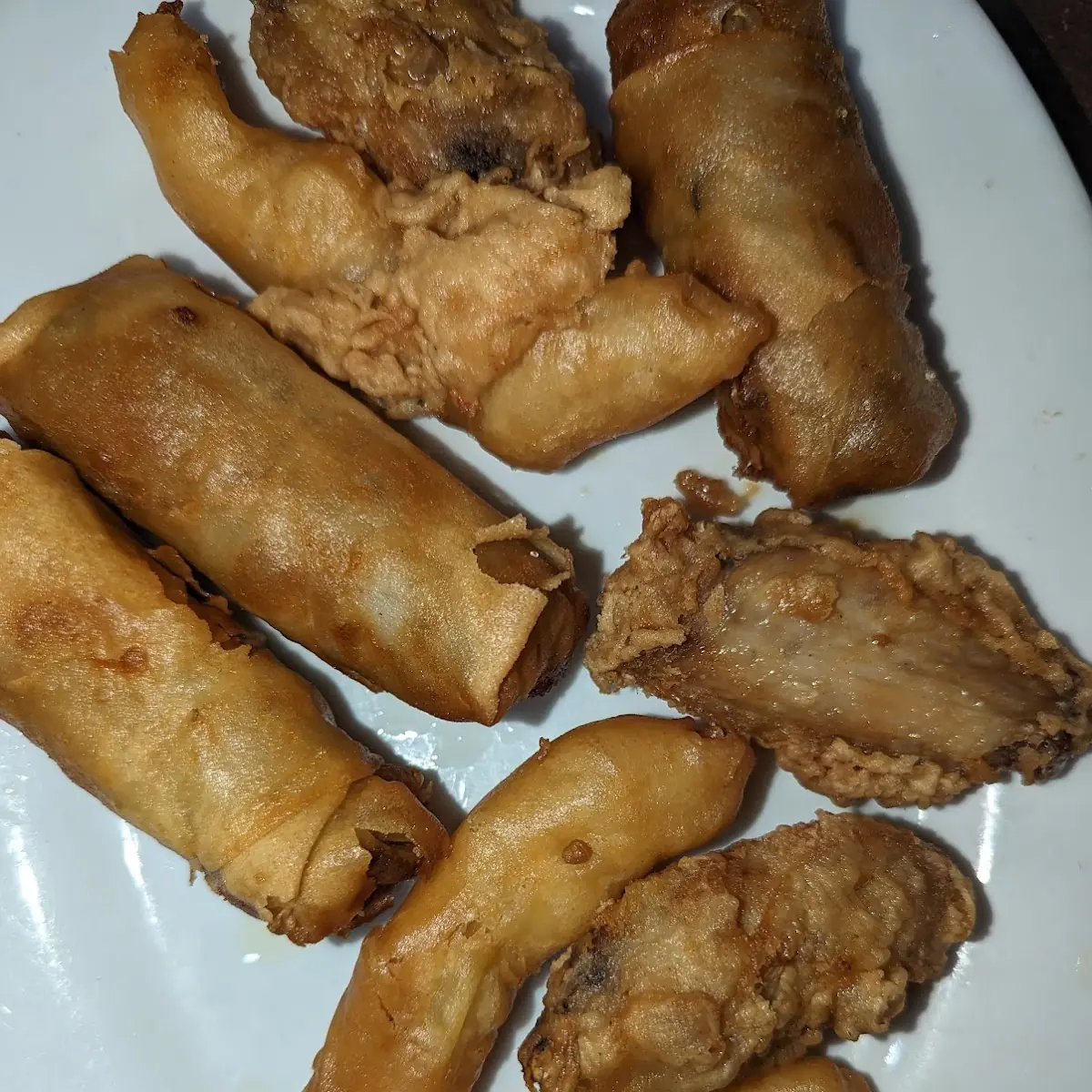 Chicken Wings Fried Shrimp Egg Rolls