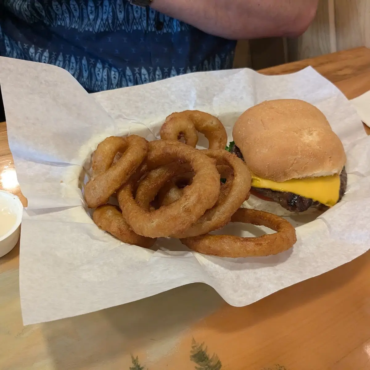 Hamburger and Onion Rings