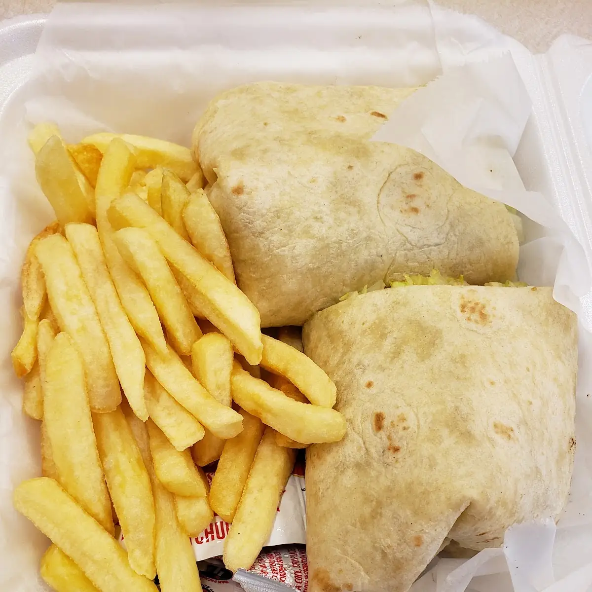 Veggie Wrap with Fries