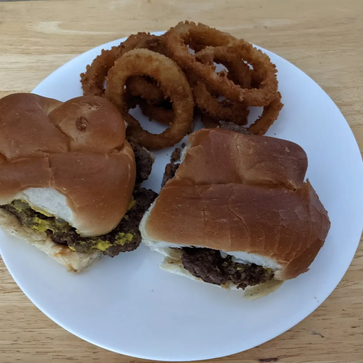 Hamburger and Onion Ring