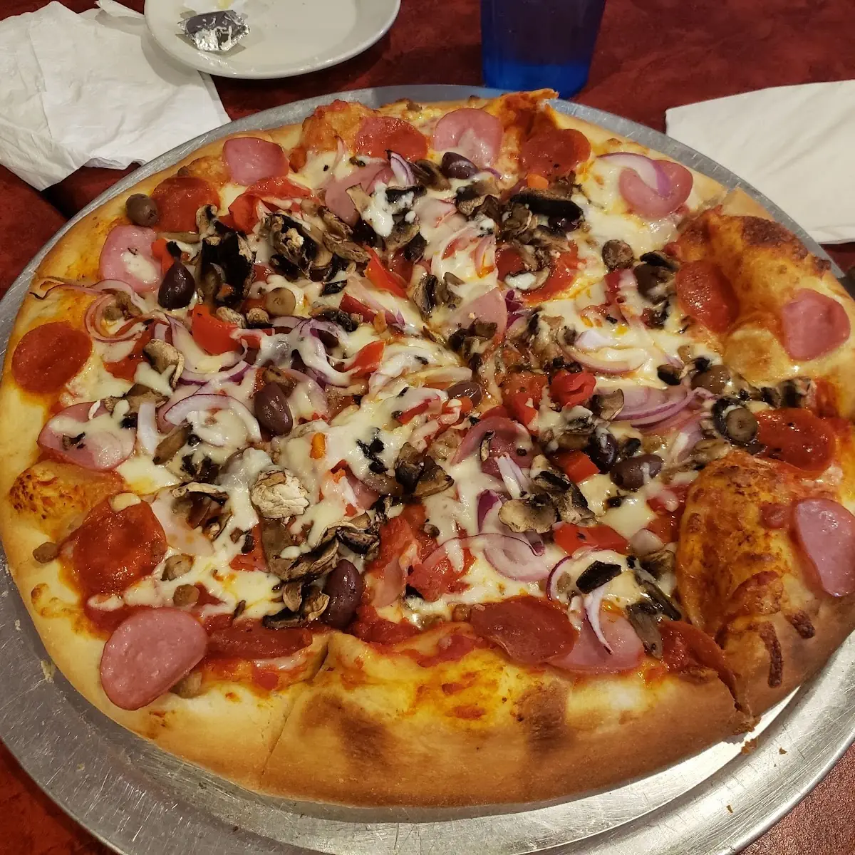 Thin Crust Pepperoni and Canadian Bacon Pizza