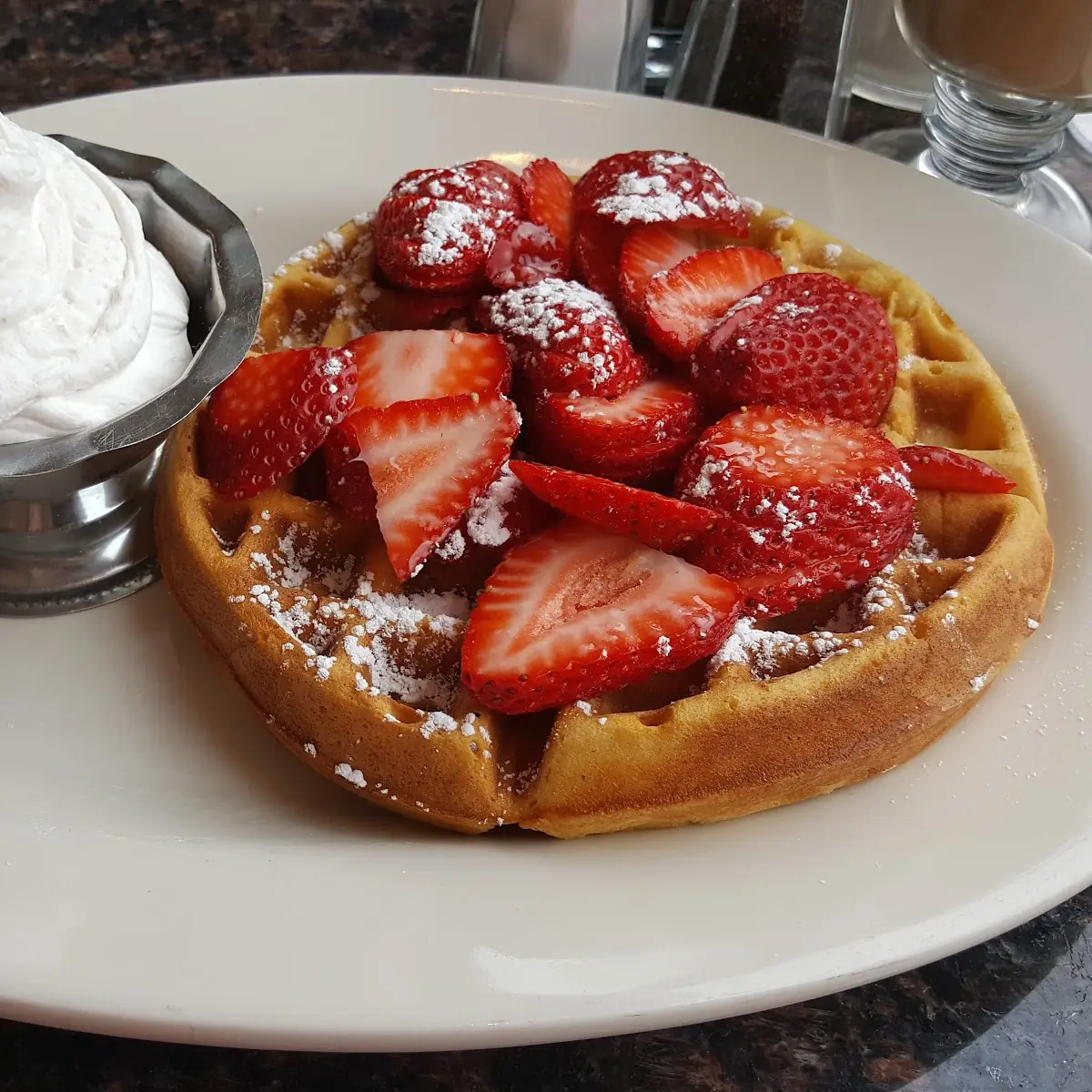 Belgium Waffle with Strawberries