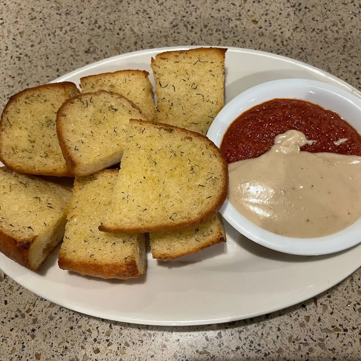 Garlic Bread with Half & Half Sauce