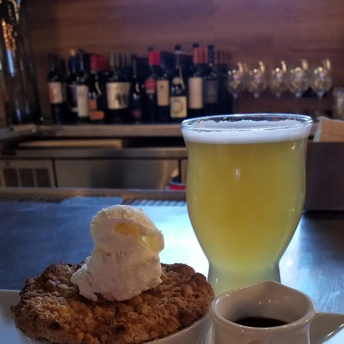 Apple Cobbler with Vanilla Ice Cream