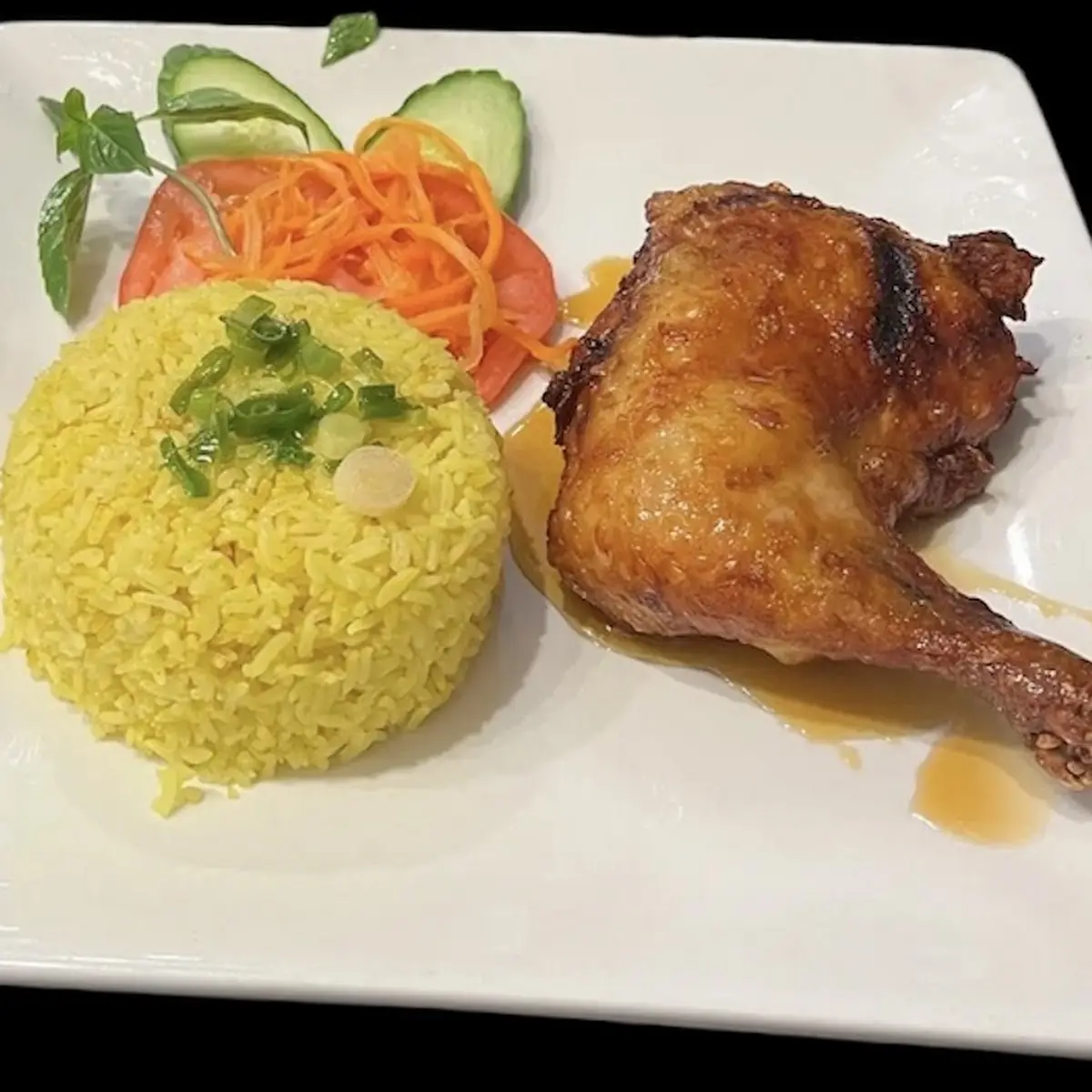 Fried Rice & Chicken Leg Quarter