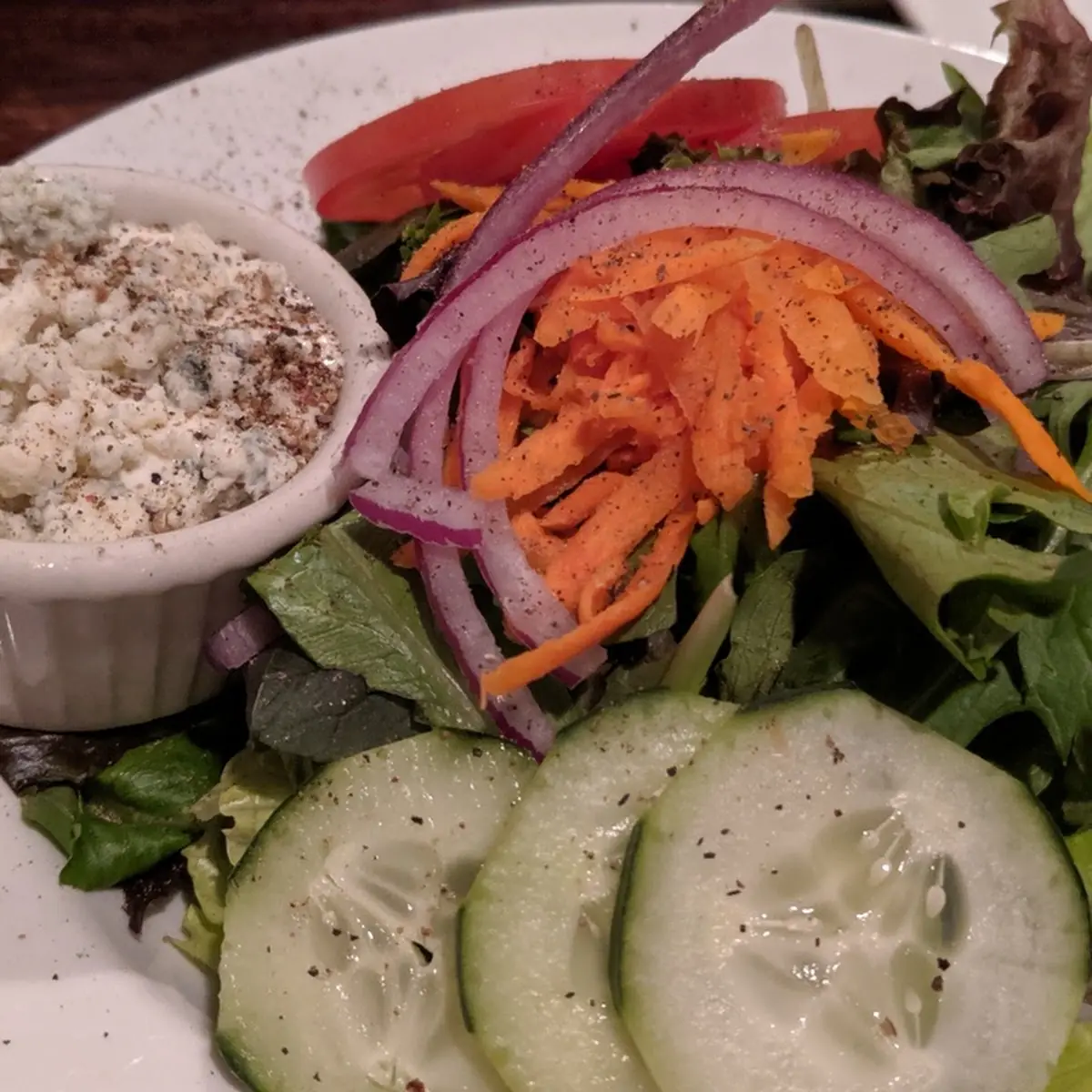 House Salad with Blue Cheese Dressing