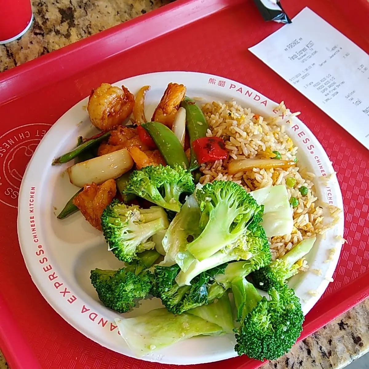 My Wok Fried Shrimp Fried Rice and Broccoli