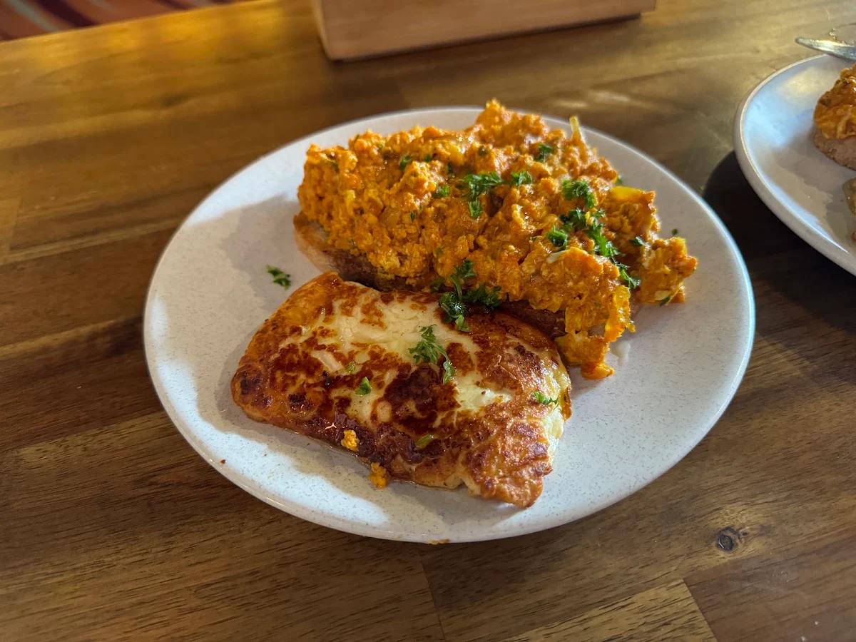Indian Scrambled Eggs with Halloumi