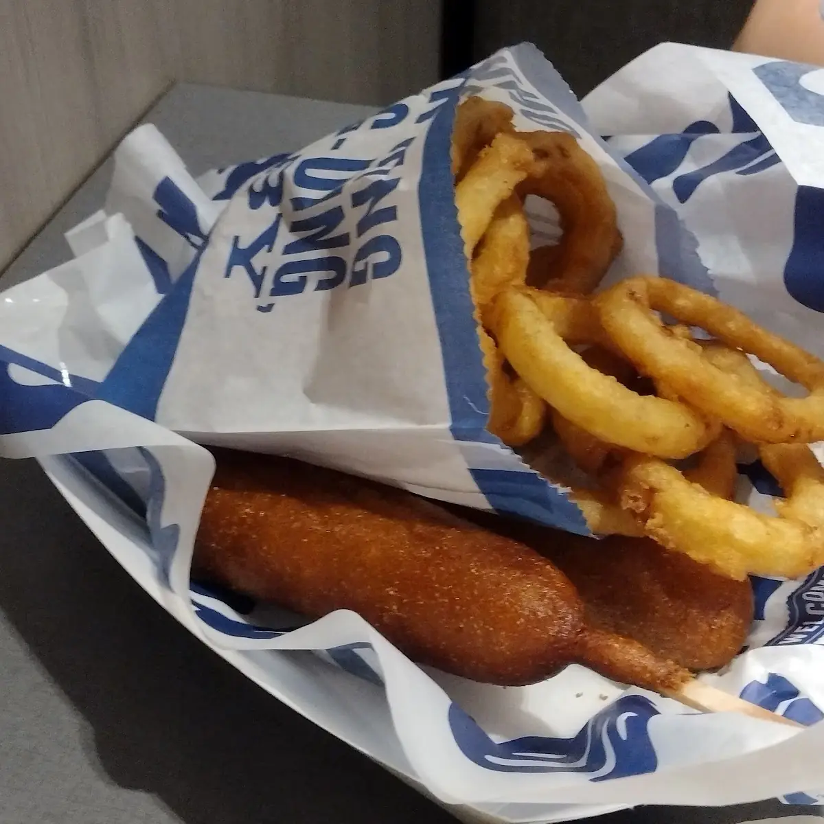 Corn Dog and Fries