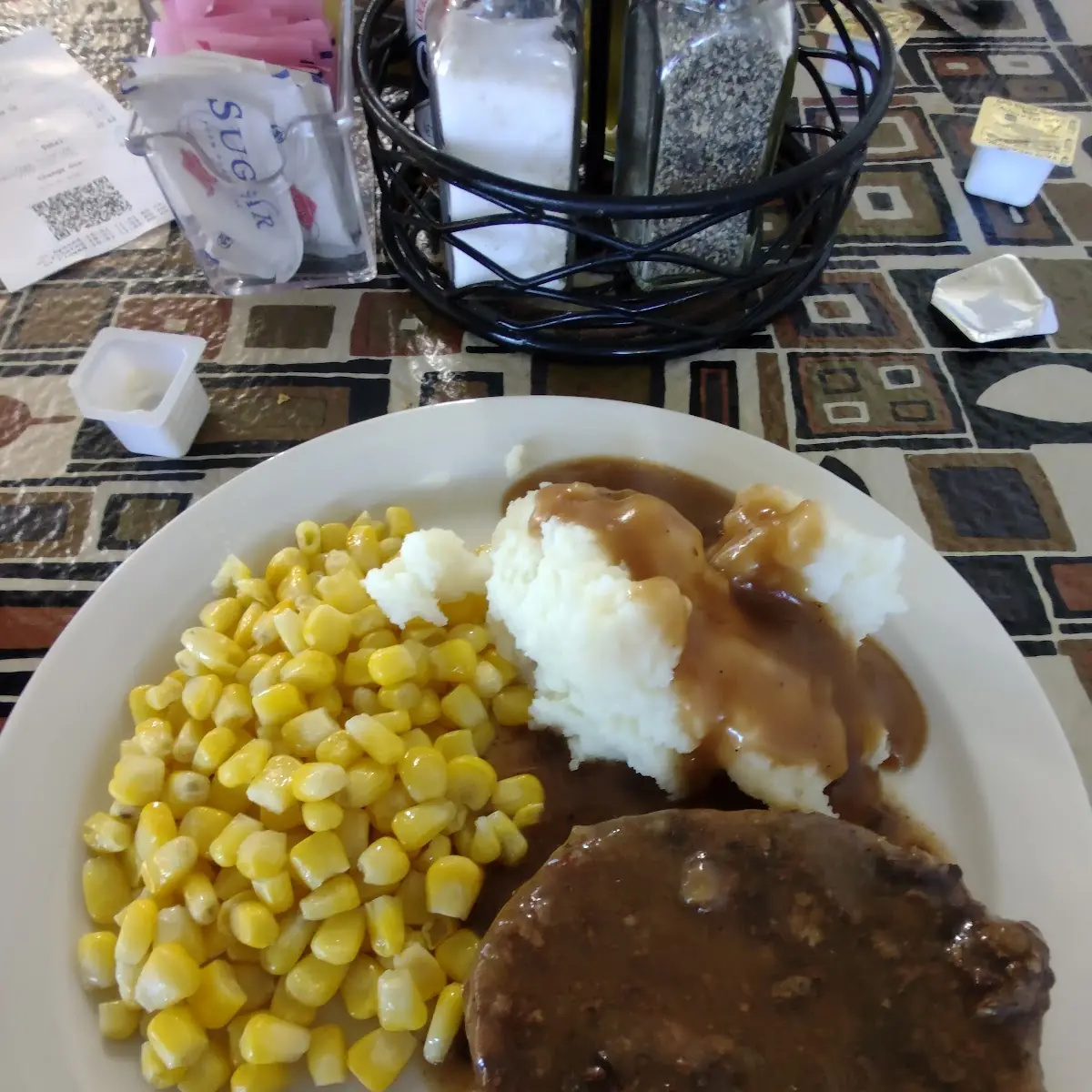 Pepper Steak Corn and Mashed Potatoes