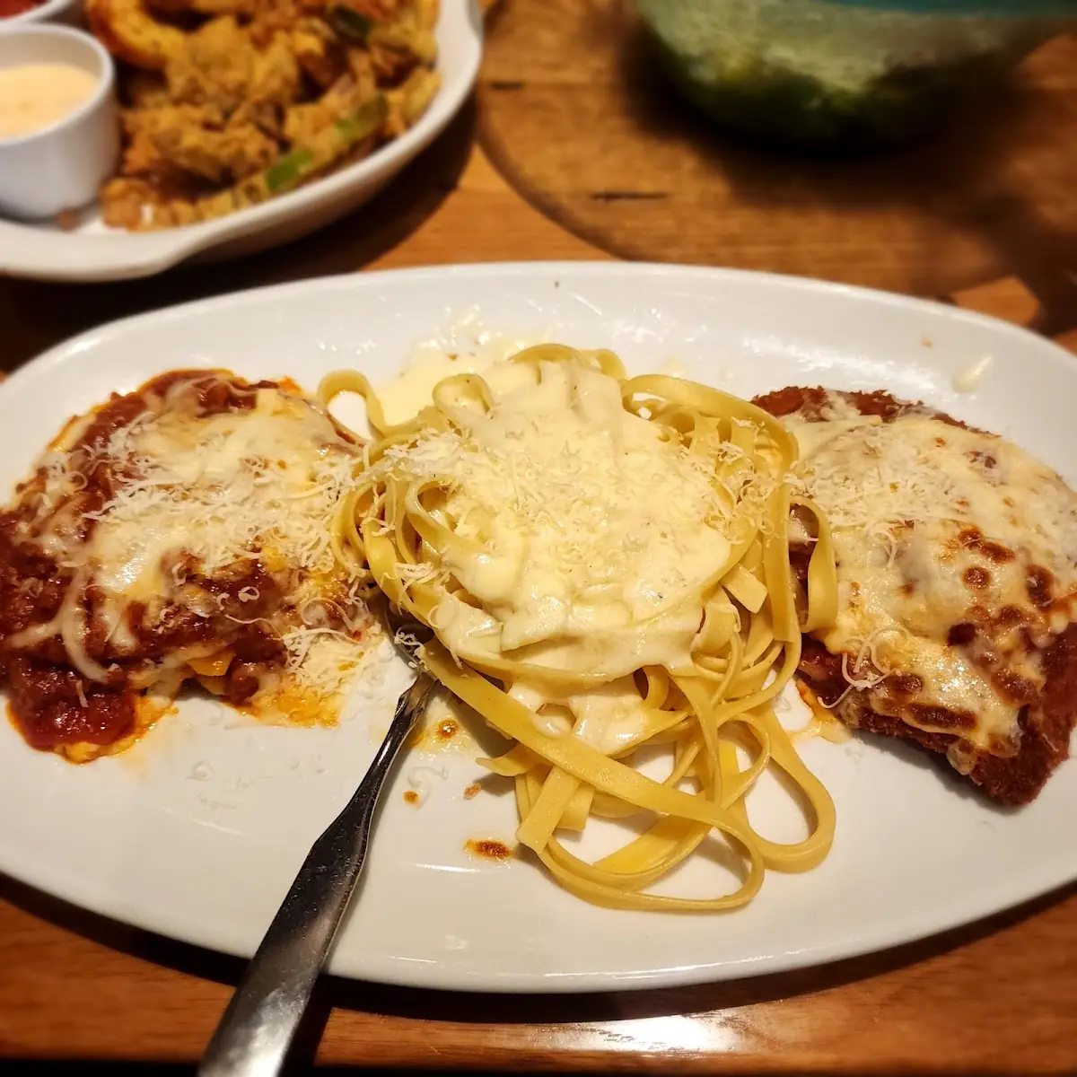 Lasagna Spaghetti with Marinara Chicken Parmigiana