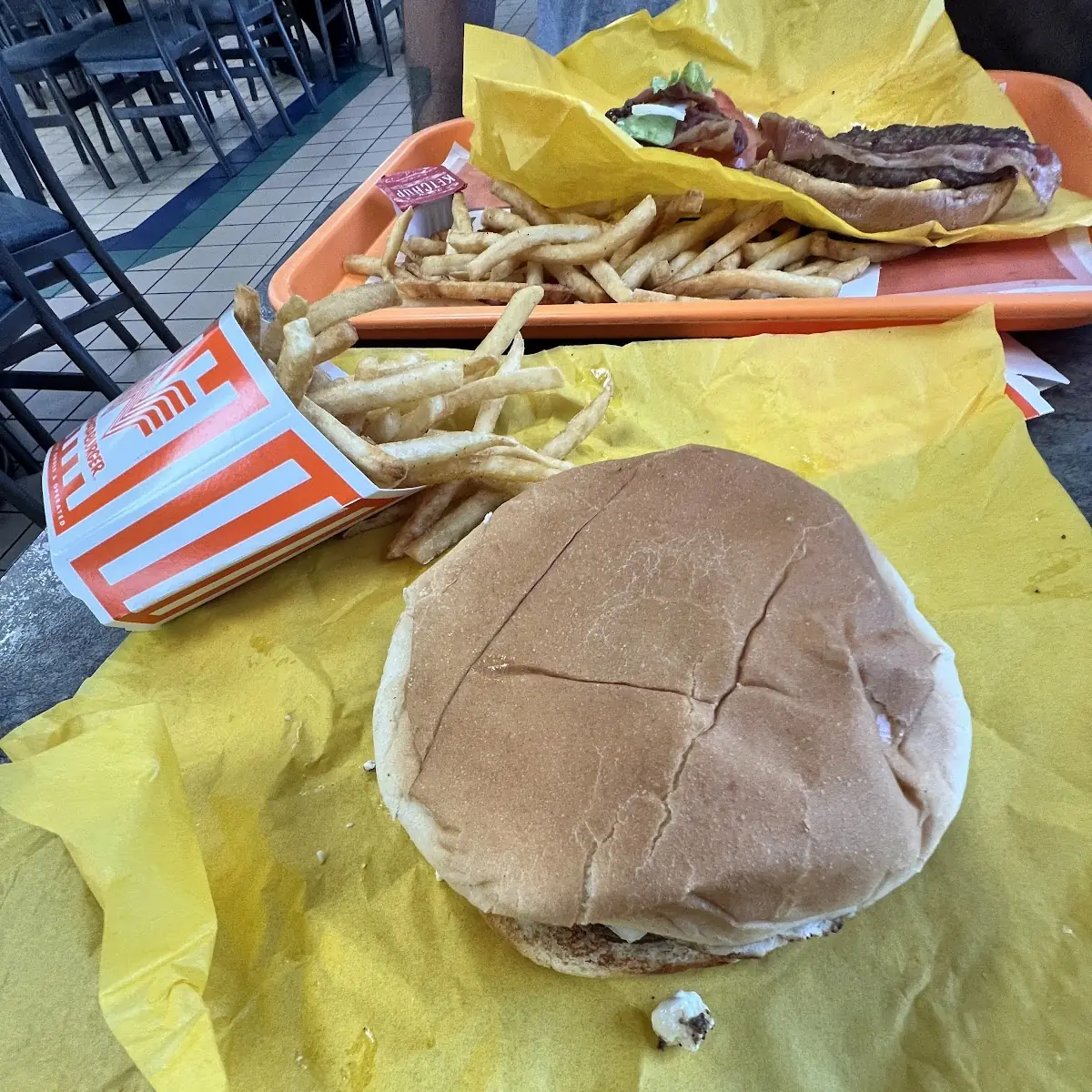 Whataburger with Blue Cheese and Bacon