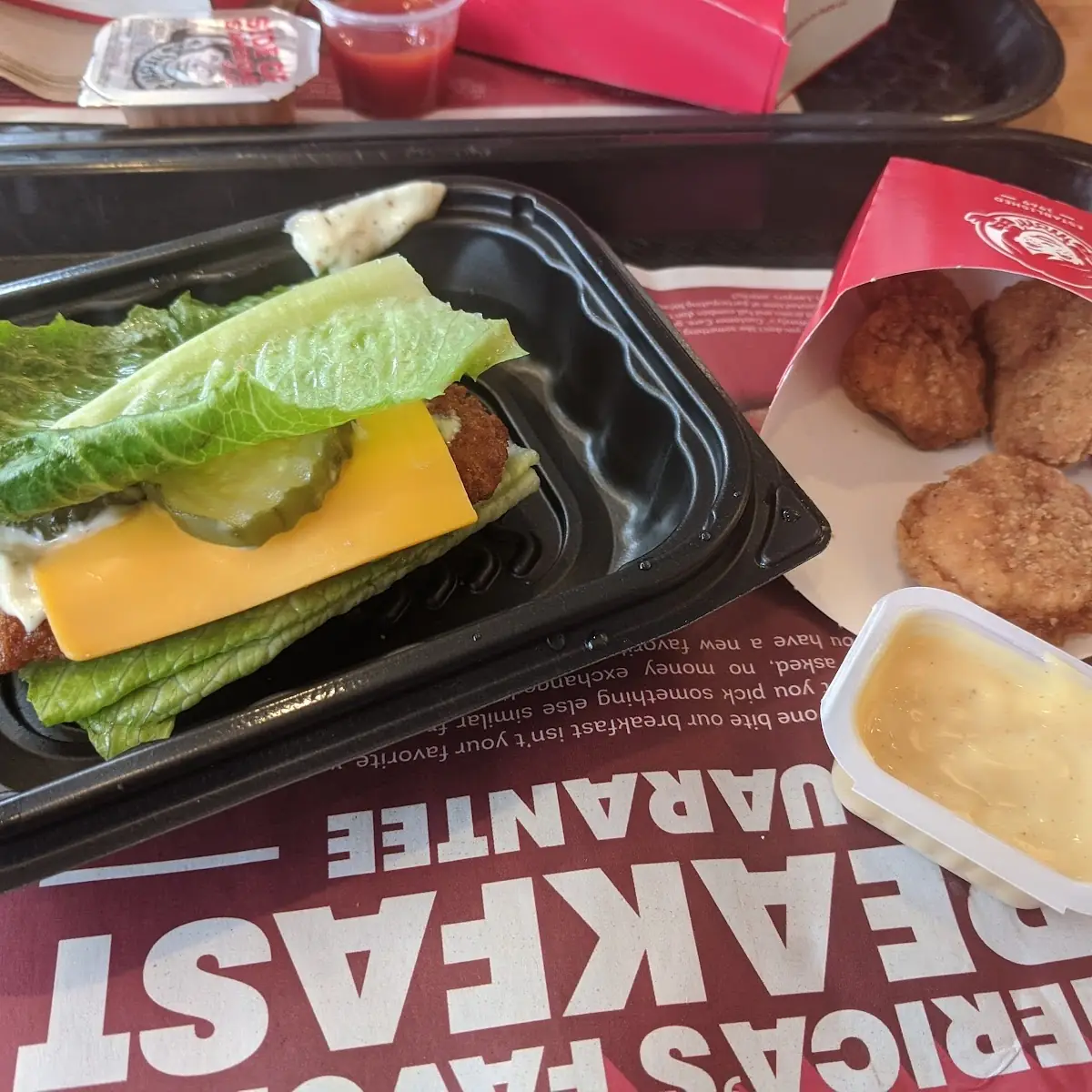 Cod Sandwich with Lettuce Wraps and 4 Piece Nuggets