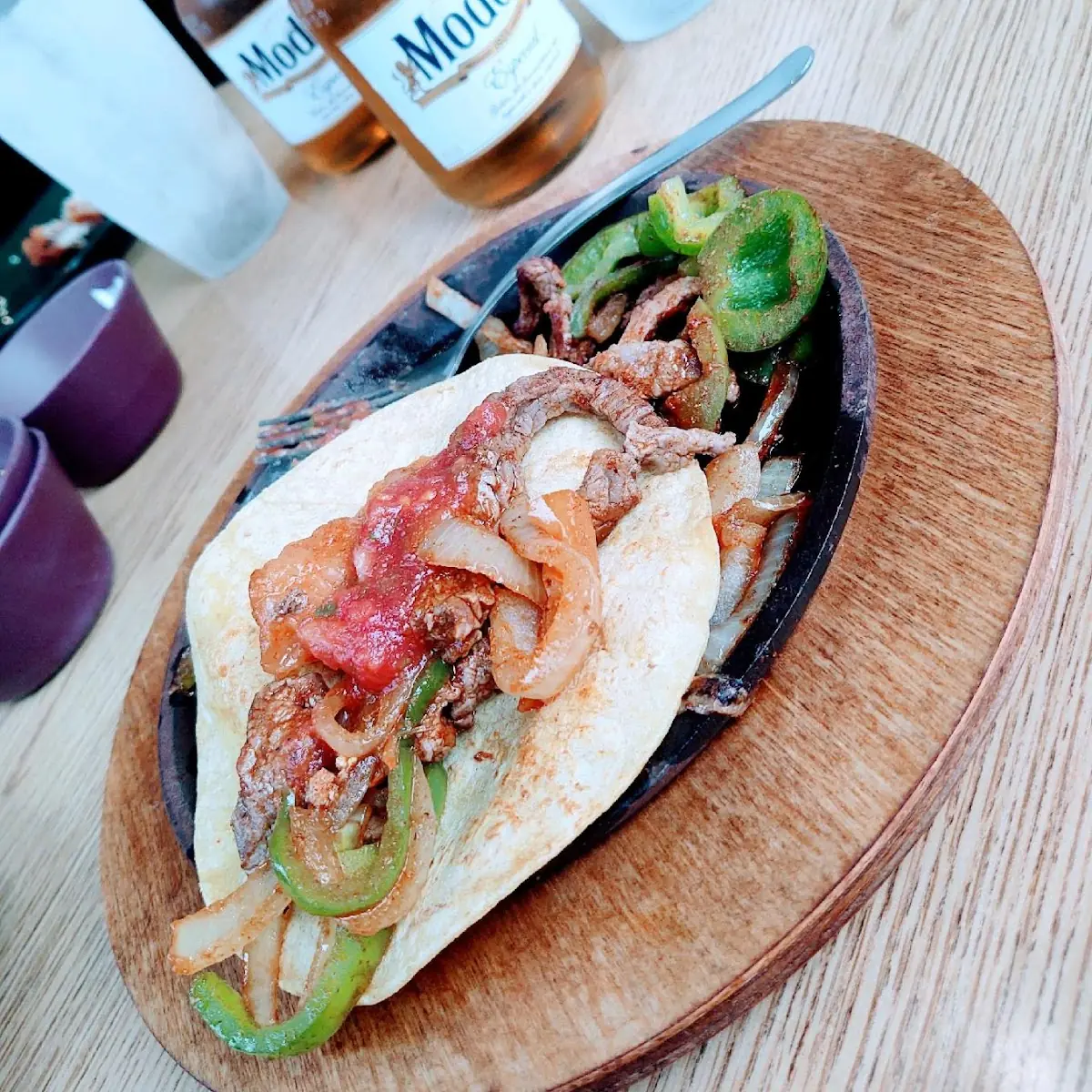 Corn Tortilla with Steak Fajitas