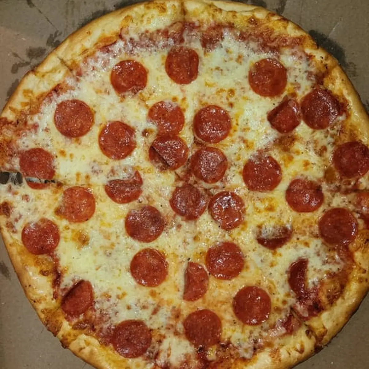 Pepperoni Pizza with Half Black Olives