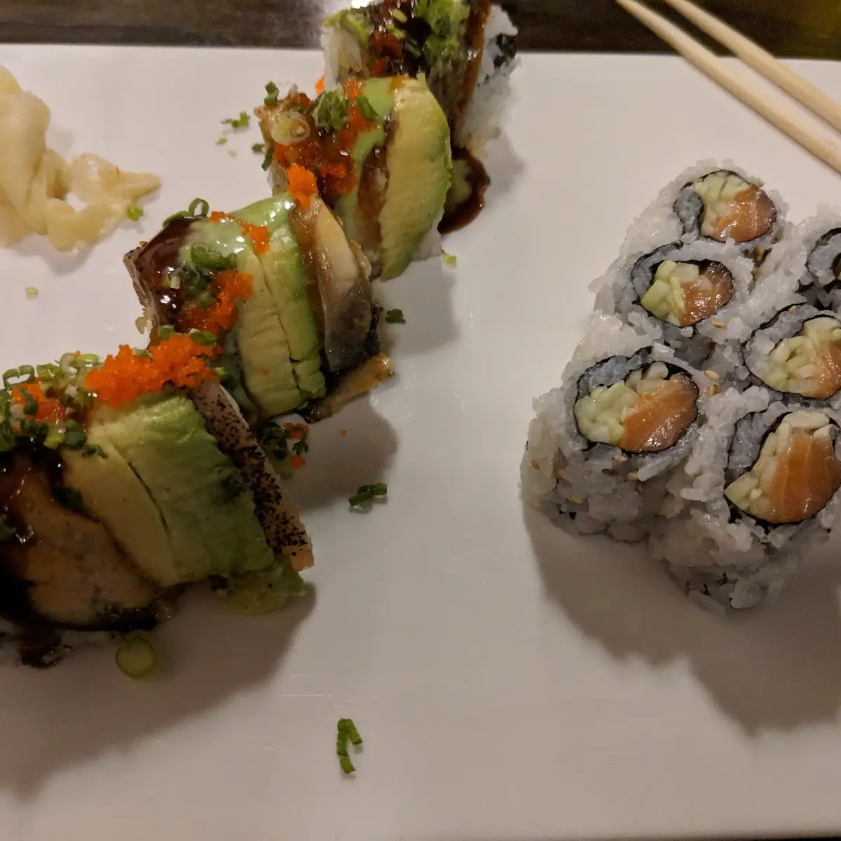 Assorted Sushi Rolls and Sashimi