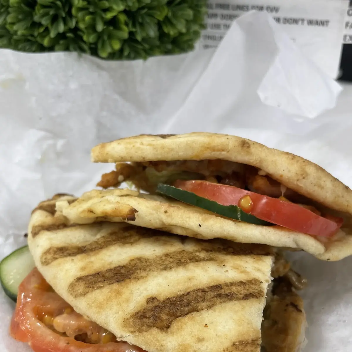 Flat Bread with Rotisserie Chicken Sandwich