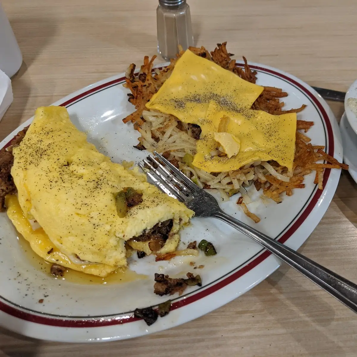 Philly Cheesesteak Omelette & Hash Browns All the Way