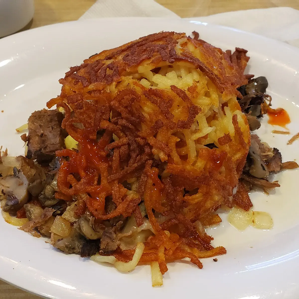 Stuffed Hash Brown with Rib Tips