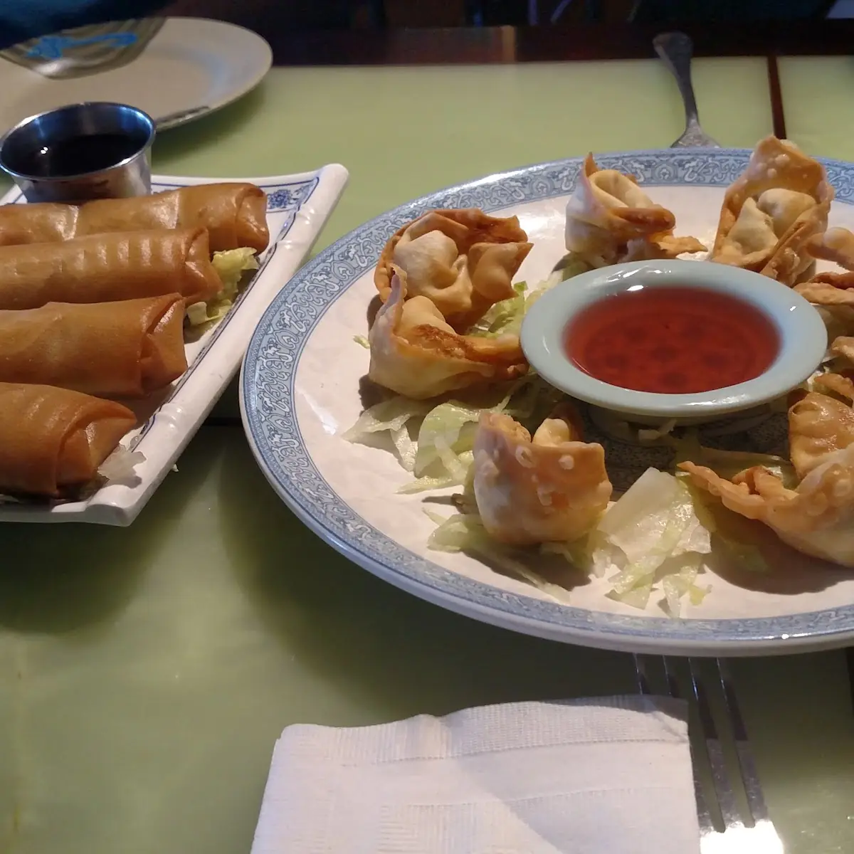 Crab Puffs and Egg Rolls