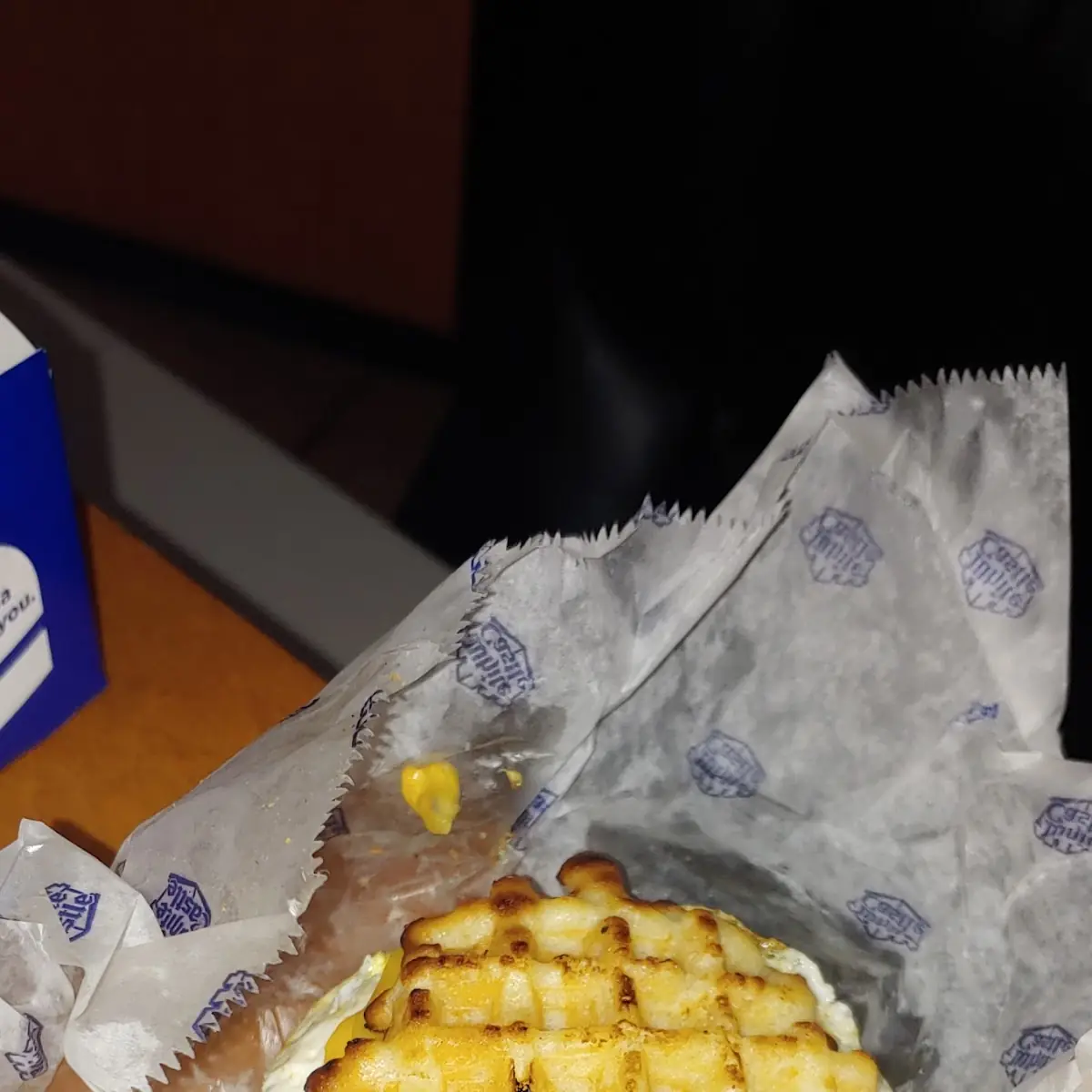 Bacon Sausage Egg and Cheese on Waffle