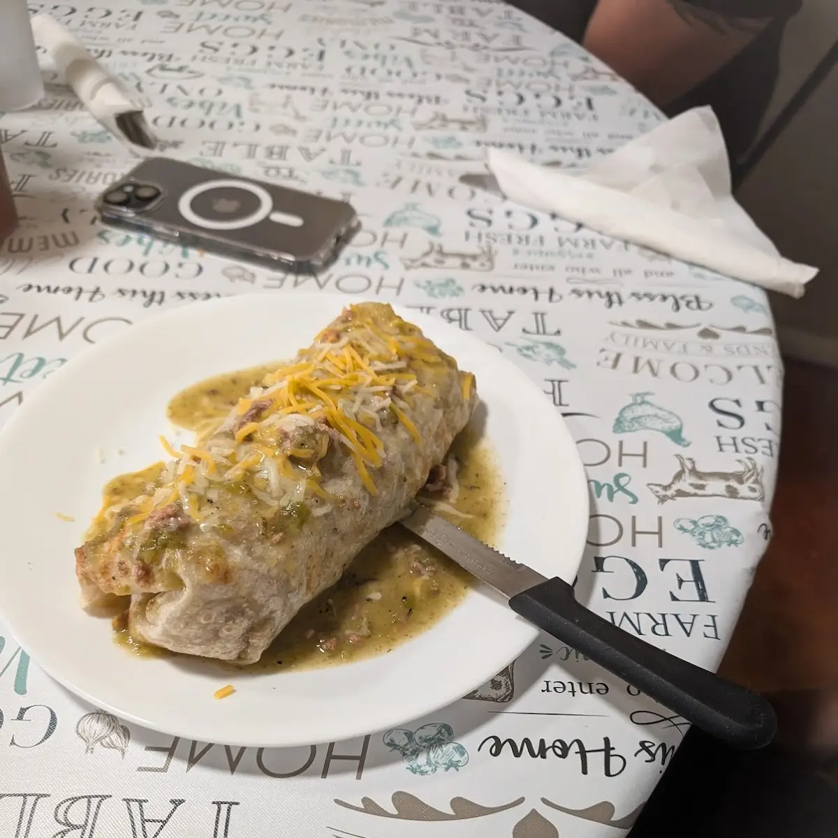 Breakfast Burrito with Green Chile