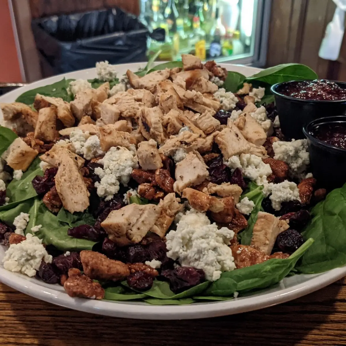 Spinach Cranberry Salad with Chicken