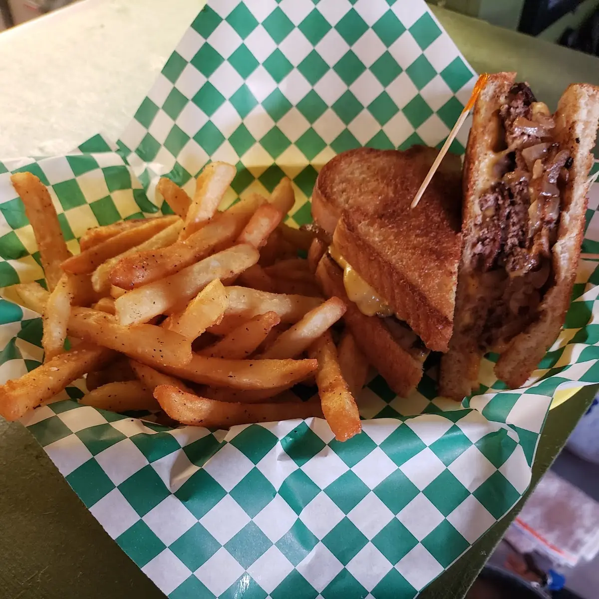 Patty Melt and Fries