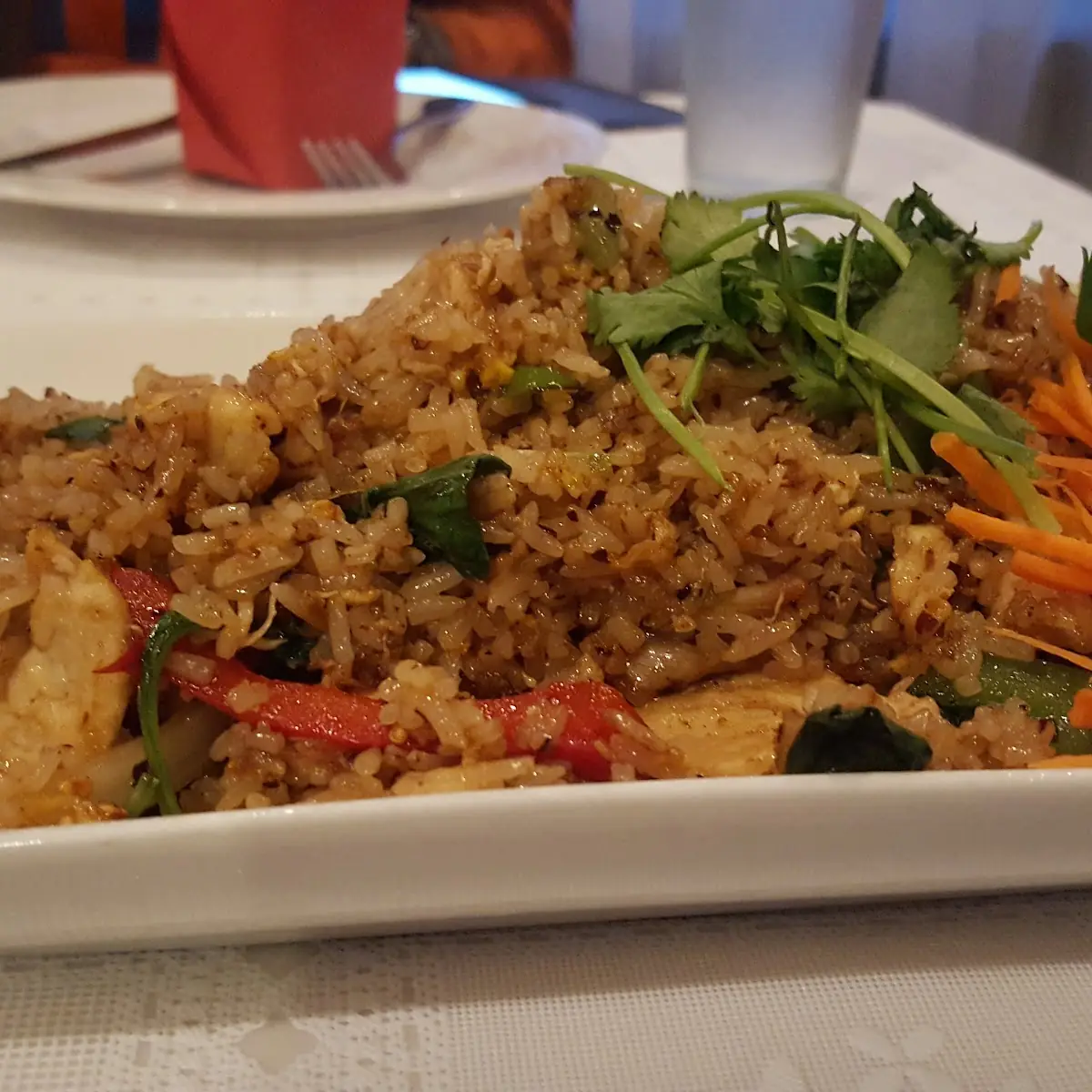 Spicy Basil Fried Rice with Chicken