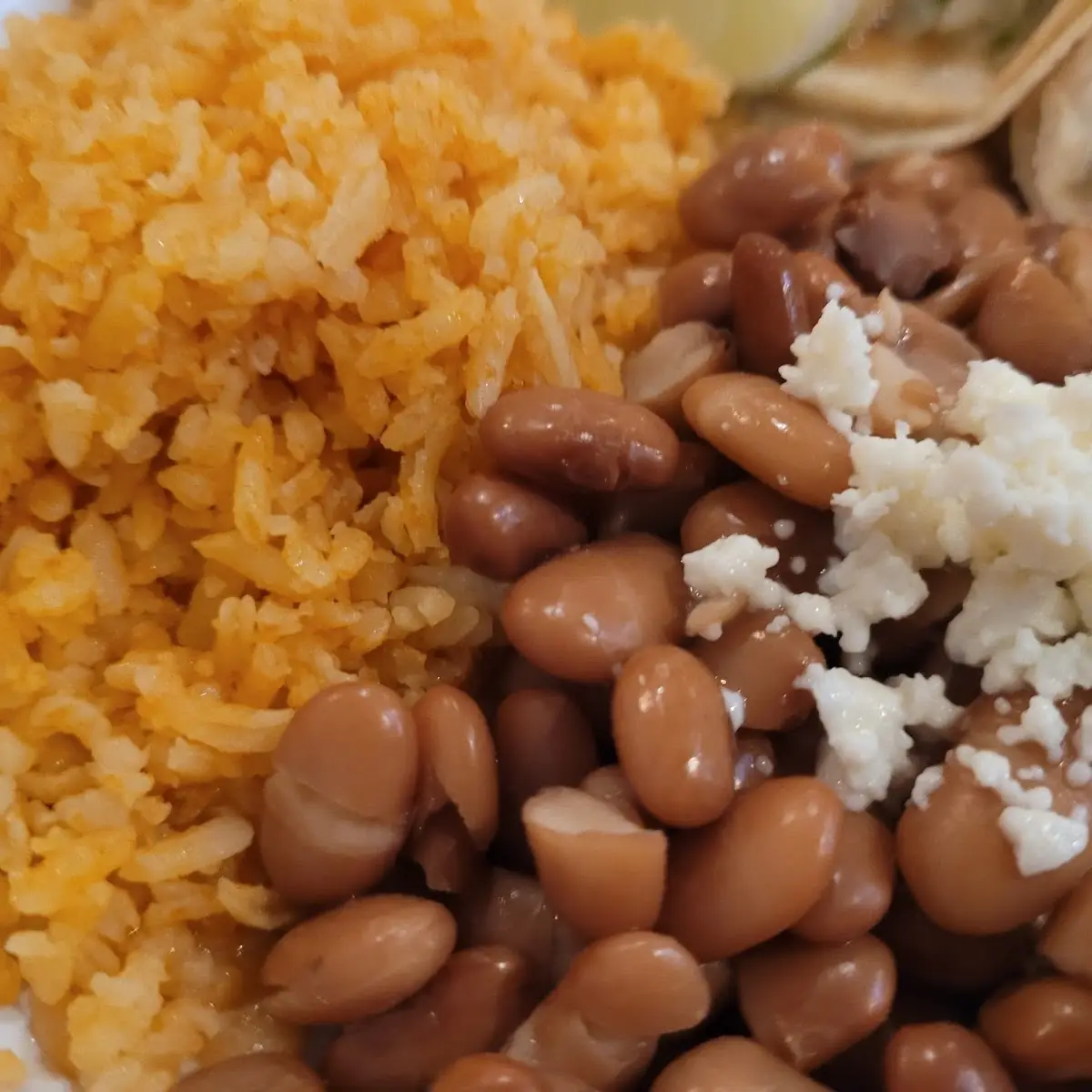 Beans and Rice with Queso Fresco