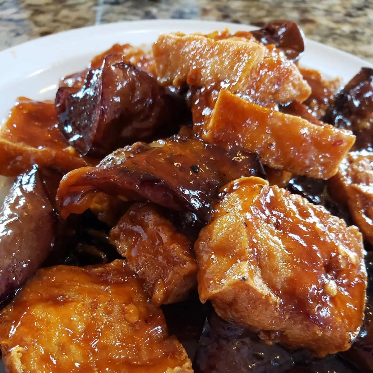 Bourbon Chicken Eggplant Tofu