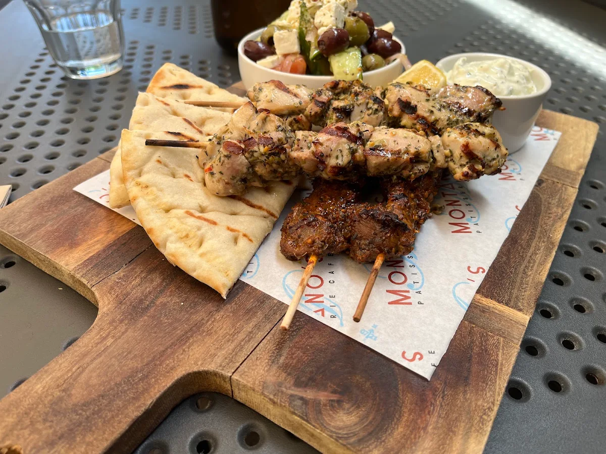Chicken or Lamb Souvlaki, Montano's Patisserie Cafe.