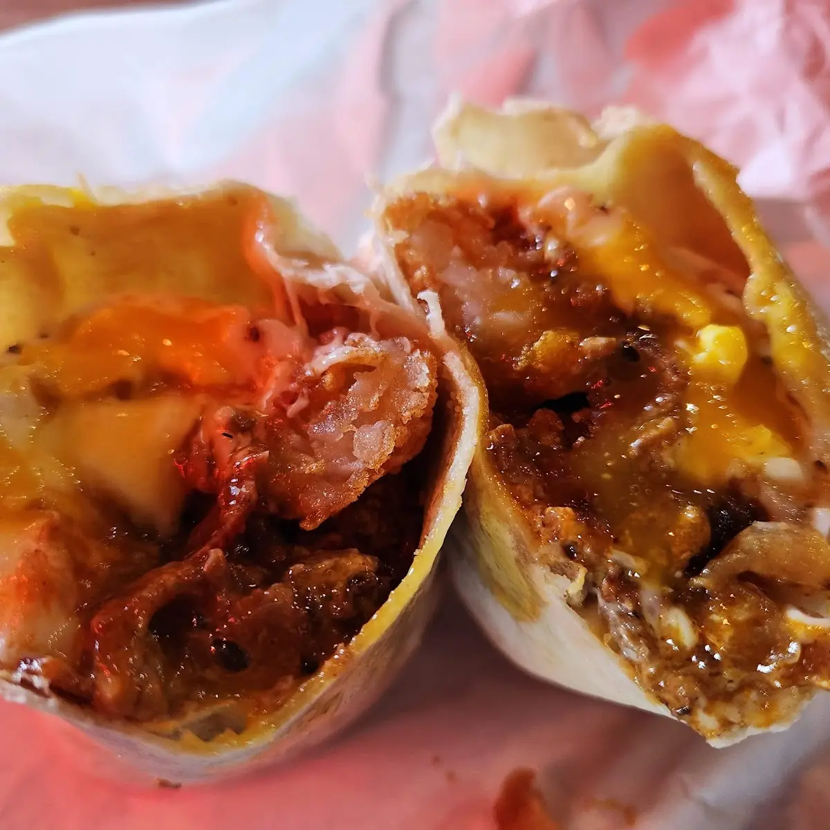 Chili Cheese Breakfast Burrito