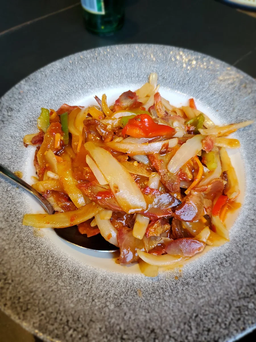 Szachwan BBQ Pork, Food World Asian Fusion