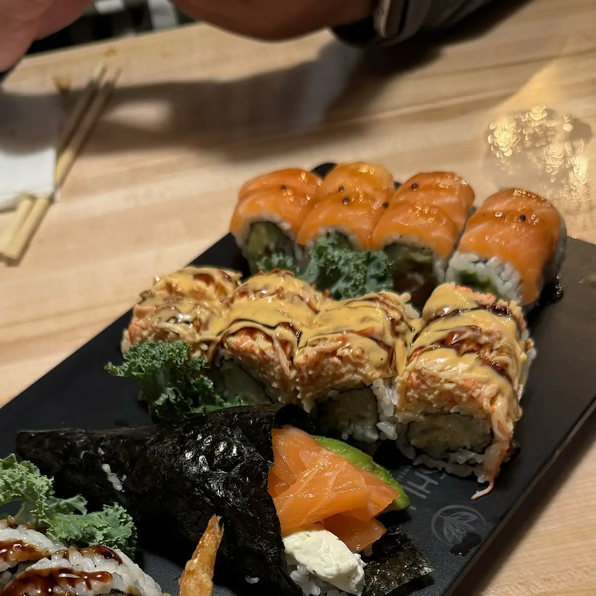 Assorted Sushi Rolls with Sauces