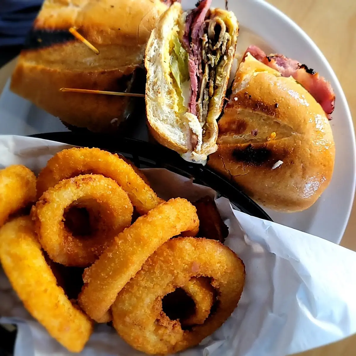 Cuban Sandwich with Onion Rings