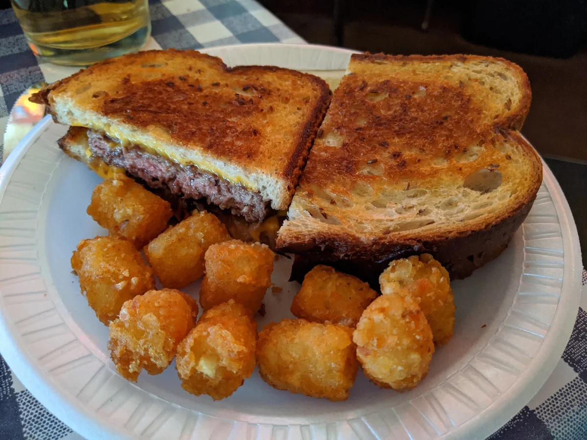 Patty Melt with Tater Tots