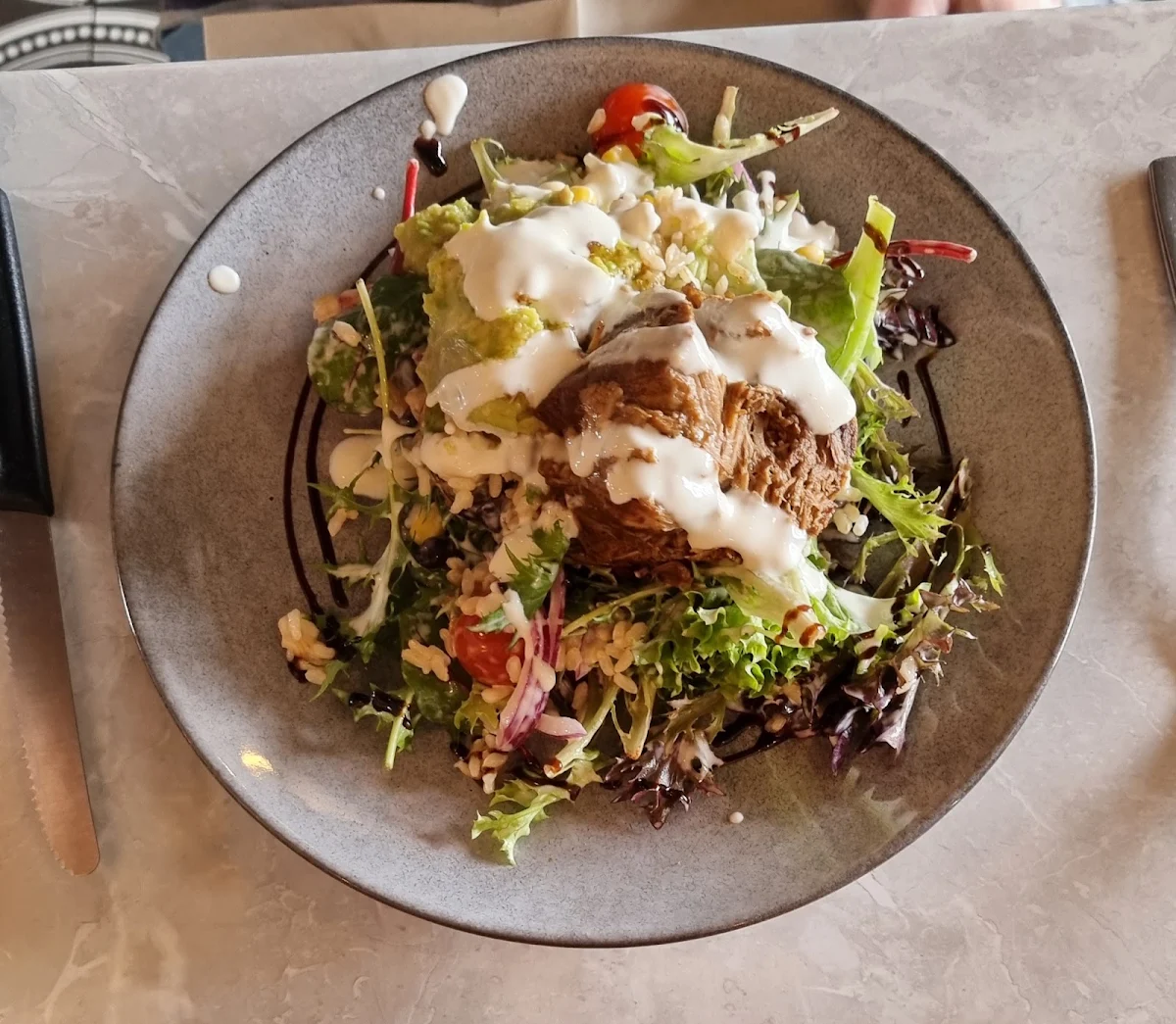 Mexican Pulled Pork Salad, Cocoa & Bean