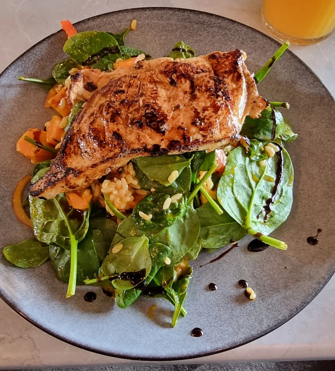 Warm Moroccan Chicken Salad, Cocoa & Bean