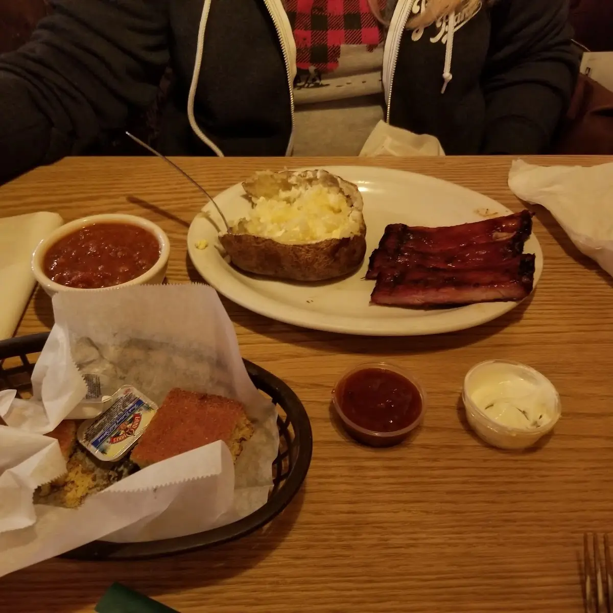 Ribs Baked Potato and Brunswick Stew