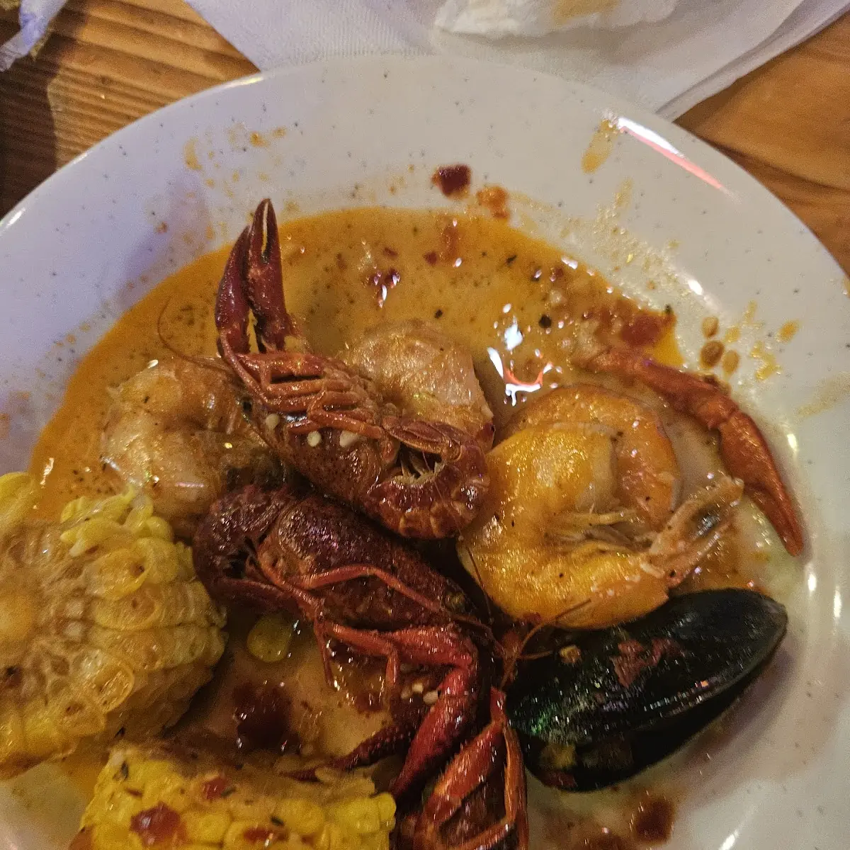 Boiled Shrimp Crawfish and Sushi
