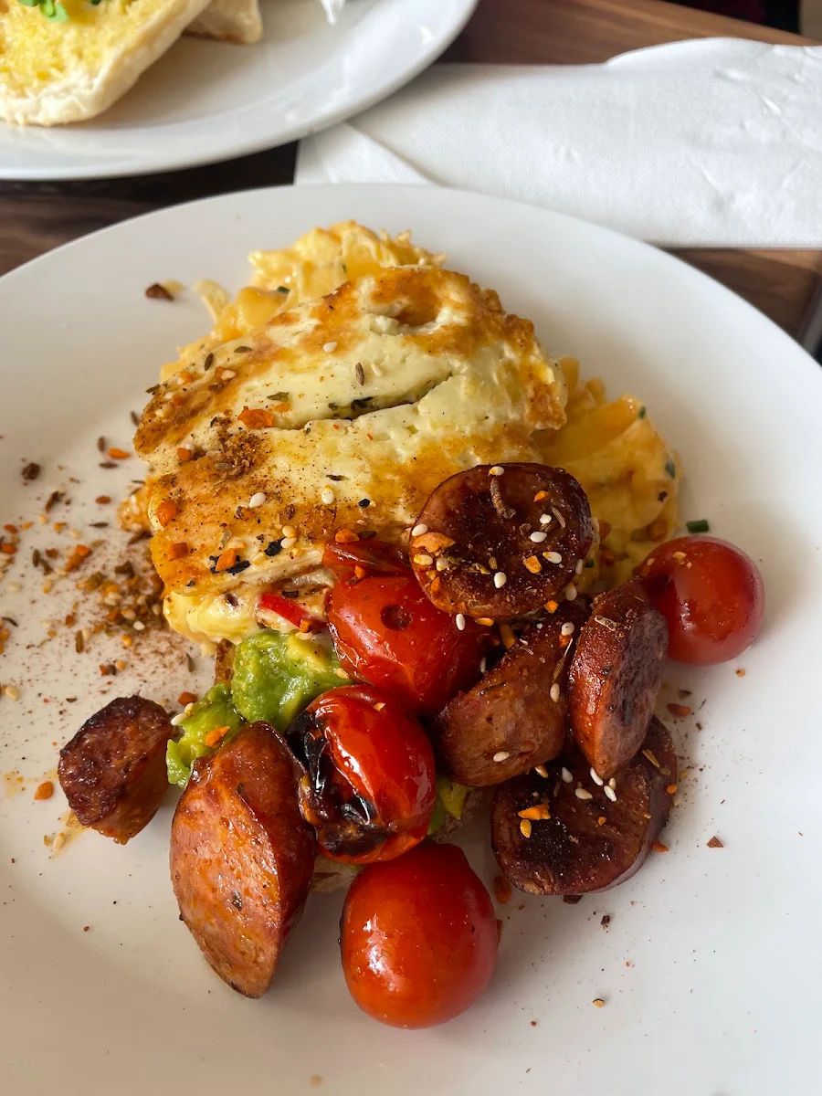 Chorizo Scramble, Double Shot Noosa