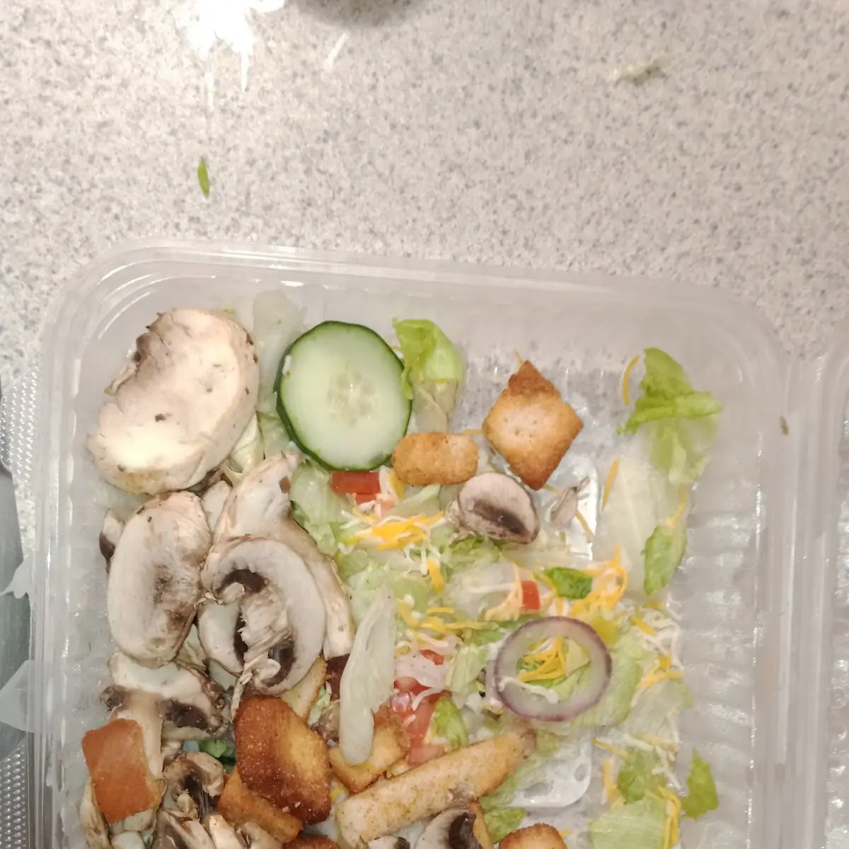 Large Chef Salad with Mushrooms and Cucumber