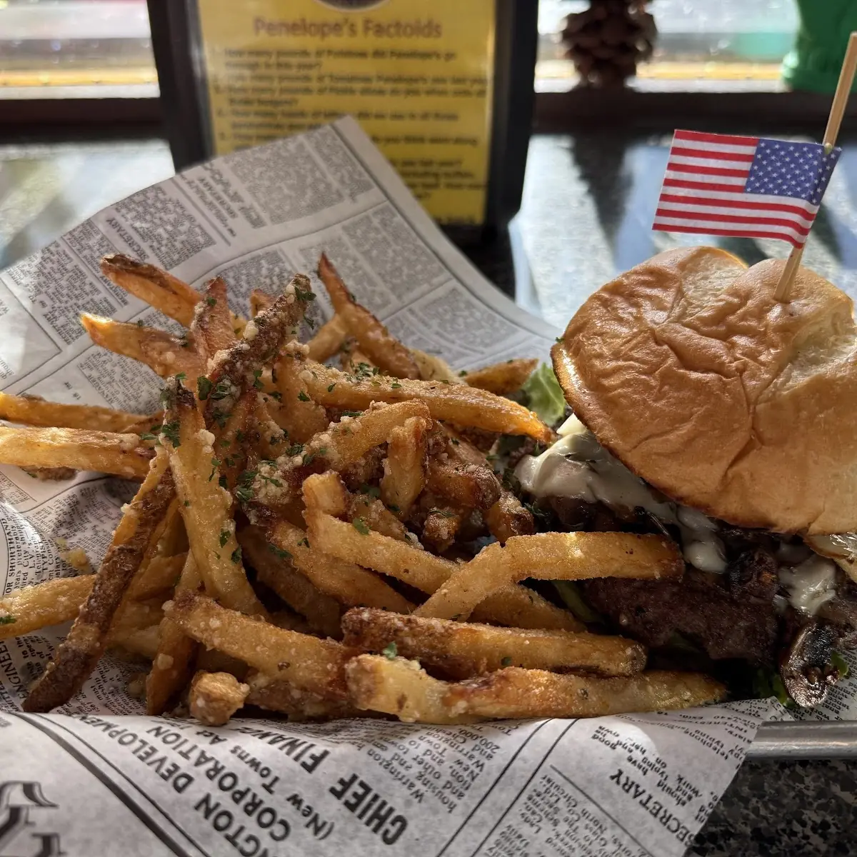 Chicken Baja Burger and Fries