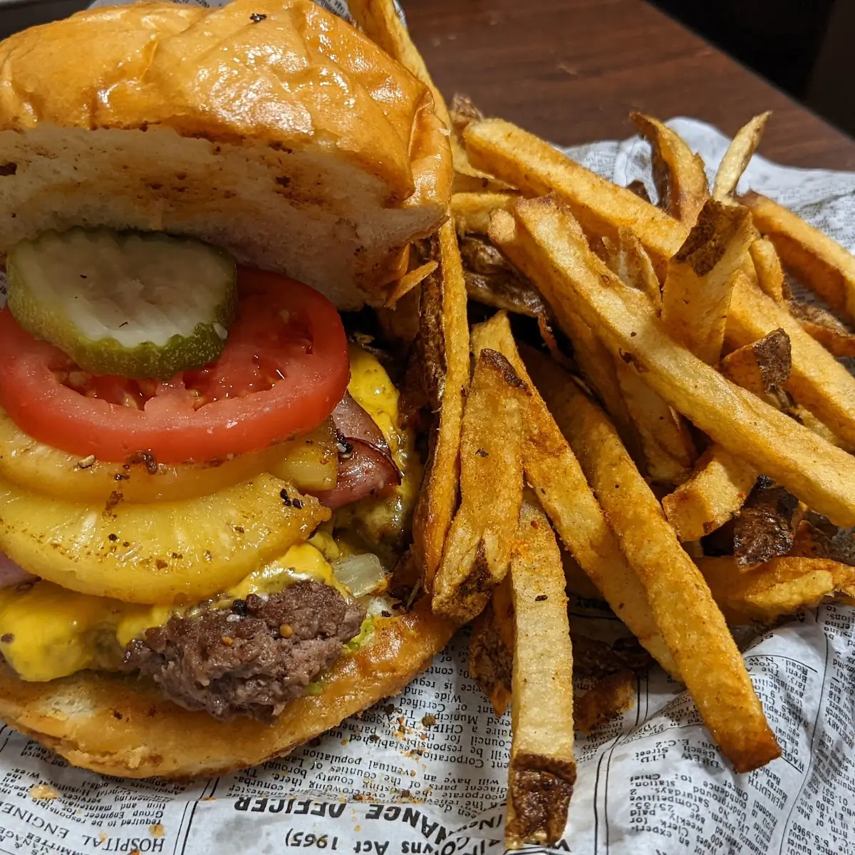 Hawaiian Burger and Fries