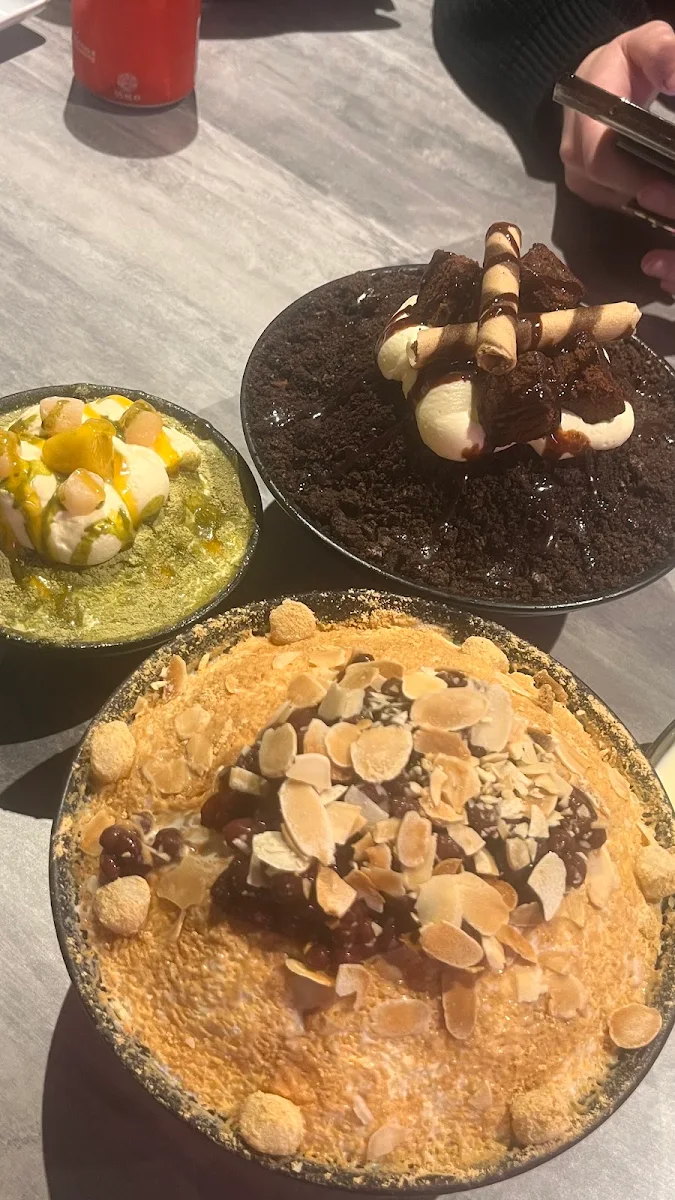 Matcha Mango Oreo and Injeolmi Bingsu, Bingsoo Desserts Springvale